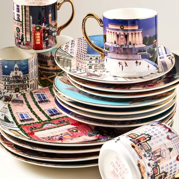 Anthropologie Holiday in the City Mug PARIS 2025 Stoneware 13 oz New - Picture 8 of 8